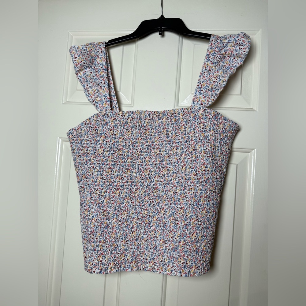 Old Navy Floral Smocked Ruffled Tank Top